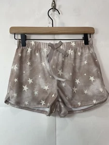 Old Navy Girls Star Printed Taupe Jersey Knit Elastic Waist Pajamas Shorts - Picture 1 of 12