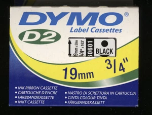 1x DYMO D2 nastro colorato 60601 nastro transfer 19mm x 50m nero BLACK 6000, 9000, PC10 - Foto 1 di 2