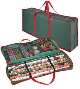 Christmas Wrapping Paper Storage Bag Tidy Xmas Gift Wrap Decoration Organiser - Picture 1 of 6
