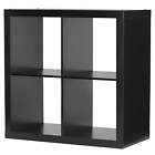 4-Cube Storage Organizer Revesible Cube Bookcases up to 100 lbs, Solid Black