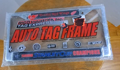 Marco de matrícula Detroit Red Wings de metal cubierto cromado Cup Champs 2008 Foto 1 de 4