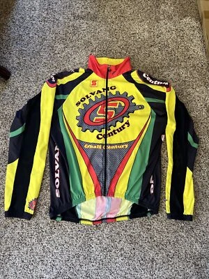 Solvang Bicycle Windbreaker Jacket Colorful XL Mesh Vent Sleeves/Back HTF Rare - Image 1 of 4