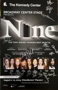 Cast Signed NINE Poster Windowcard Broadway Int - Picture 1 of 4