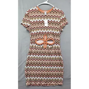 New Rue21 Short Sleeve Brown Orange Casual Dress Young Adult Plus 3X Women New - Picture 1 of 12