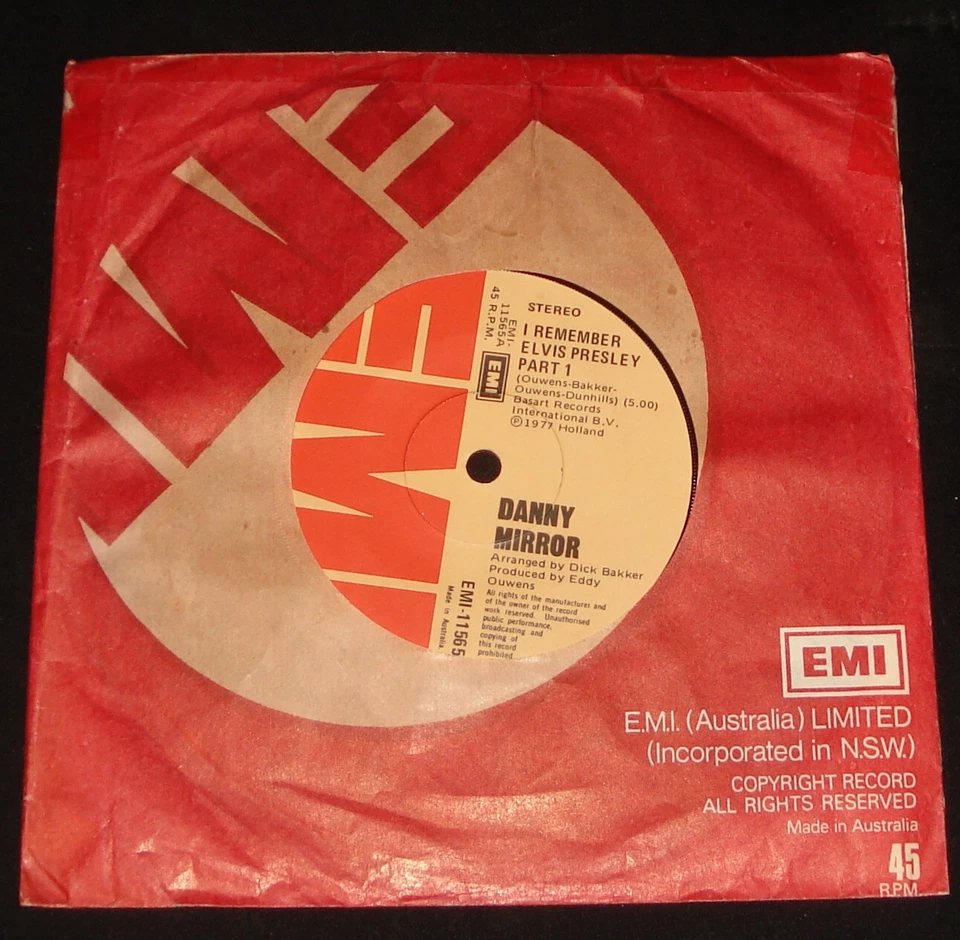 DANNY MIRROR - I REMEMBER ELVIS PRESLEY  1977 Death Tribute record - Image 1 of 1