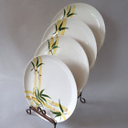 Vintage American Heritage South Pacific 4 Dinner Plates Yellow Bamboo 9.5