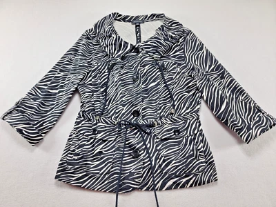 Chaqueta Notations Mujer L Estampado Cebra Corbata Cintura Bolsillos Ligera Foto 1 de 4