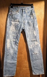 VINTAGE LEVIS 501 XX DAMEN DENIM JEANS INDIVIDUELLES DESIGN USA KNOPFLEISTE 27 32 LEVI - Bild 1 von 19