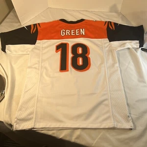 Cincinnati Bengals Nike On Field Youth Football Jersey Sz LARGE AJ Green #18 - Picture 1 of 13