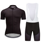 Men's Black Road Cycling Kits Jersey Bib Shorts Shirt Tights Set Pad Short Pants