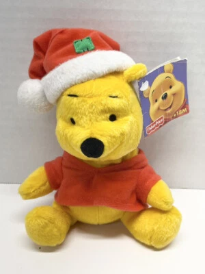 Fisher Price Winnie The Pooh Navidad 5" Peluche Papá Noel Sombrero Oso De Colección Relleno Foto 1 de 4