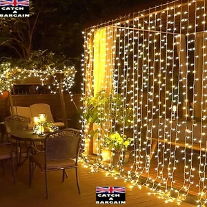 BIG HOUSE 306 LED Curtain Lights, 3mx3m with 20 Hooks, 8 Modes (i727) - Picture 1 of 10