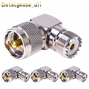 PL-259 UHF Male to Female Right Angle Connector RF Coax Adapter for CB Ham Radio - Picture 1 of 9