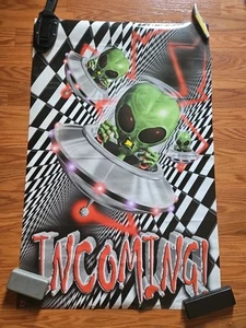 Vintage 1997 Aliens Incoming Psychedelic Poster Day Dream Poster 1591 - Bild 1 von 3