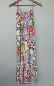 Lilly Pulitzer Target Maxi Sundress Big Girl L 10/12 Smocked Tiered Nosey Posey - Picture 1 of 9