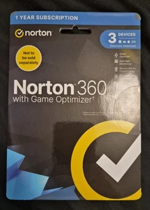Norton 360 with Game Optimizer 1-Year, 3-Device Protection - Picture 1 of 3