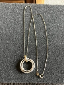 Sterling Silver 18” Chain Necklace With A Triple Hoop Pendant - Picture 1 of 3