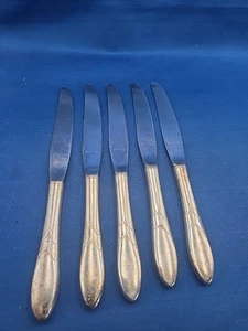 Lot of 5 Oneida LADY HAMILTON Silverplate Modern Hollow Dinner Knives 8 3/4" - Picture 1 of 6