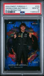 Kimi Antanonelli 2024 Topps Finest Blue refractor Rc Pop 1 Psa 10 #/99 F1 Rare - Picture 1 of 2