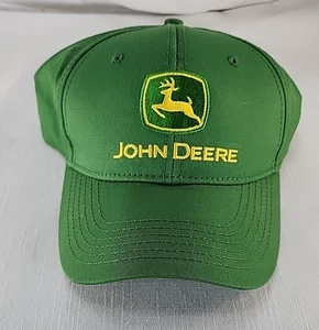 John Deere Hat Cap Adjustable Logo Green Yellow Baseball - Picture 1 of 3