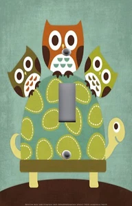 Light Switch Plate Switchplate & Outlet Covers KID'S ROOM THREE OWLS ON TURTLE - Picture 1 of 26