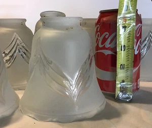 Heavy GLASS CEILING FAN REPLACEMENT BELL SHADES COVERS 4.5 Frost. Clear - Picture 1 of 11