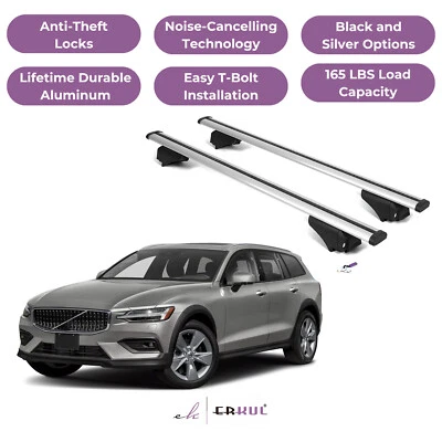 ERKUL Roof Rack Cross Bars for Volvo V90 Cross Country 2017-2026 - Silver - Image 1 of 4