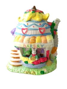 Osterhasen Dorf Bäckerei Haus!  HOPPY HOLLOW!  2004!  KANN LEUCHTEN!  GLITZER - Bild 1 von 6