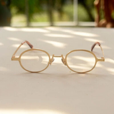 Gafas ovaladas redondas doradas para hombre DORADAS marco de gafas ovaladas retro Foto 1 de 4