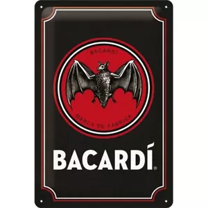Retro tin sign metal sign vintage 8 x 12 in - Bacardi - Bacardi Logo Black - Picture 1 of 4