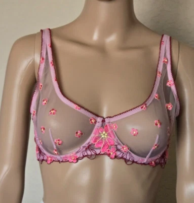 Sujetador Balconette Urban Outfitters OUT FROM UNDER Rosa Claro Malla Encaje Talla 34C Foto 1 de 4