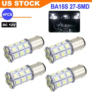 4X 1156 27SMD RV Camper Boat LED Interior Light Bulb BA15S 1141 1003 Super White - Picture 1 of 12