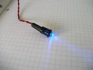 2x BLUE 12V LED (5mm) WITH BLACK BEZEL - Picture 1 of 1