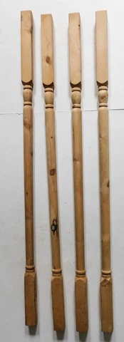 4 Vintage Wood Turned Unfinished Porch Posts Spindles Balusters 35 1/2" Lot 1 Cover