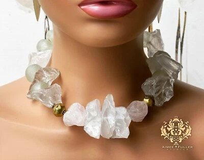 Ожерелье Aimee Fuller Statement из розового и ледяного кварца ювелирные изделия из переработанного морского стекла  - Изображение 1 из 4