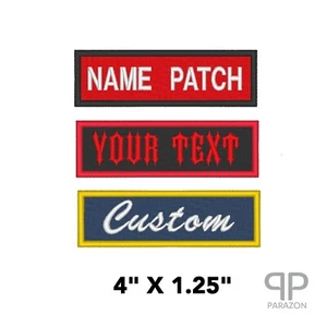 Custom Embroidered Name Tag Title Patch Motorcycle Biker Badge 4" x 1.25" (B) - Picture 1 of 11
