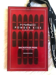 MAC Cosmetics POWDER KISS LIPSTICK BACK STAGE PASS PR PACKAGE! RARE ! - Picture 1 of 9