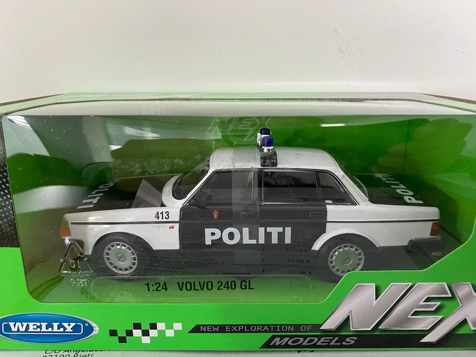 Volvo 240 GL Politi Norway 1986 Welly 1/24 - Immagine 1 di 1