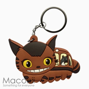 Catbus Rubber Keyring - Nekobasu Cat My Neighbour Totoro Toy Key Chain Charm - Foto 1 di 1