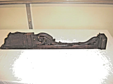 Antique Walnut Salvage or Pediment Orig. finish Decorative scroll work. 9865 Cover