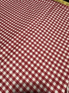 Vintage Red And White Squares/ Checkered. 4 Yards 3.5 Inches. - Picture 1 of 3