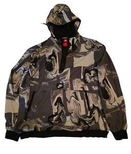 Nike Damen Marble Print Schwarz/Multi Half-Zip Kapuzenjacke Größe Medium - Bild 1 von 6