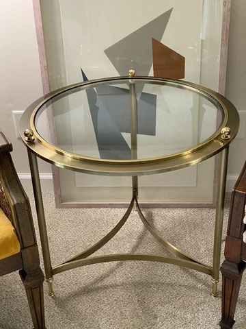Design Institute of America Brass and Glass Table Cover