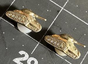 Pair Of Vintage Military Insignia Tank Collar Screw Back Pin Warsaw Pact - Picture 1 of 3