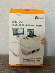 GENUINE JCA 378 USB-C to VGA & USB 3.0 Power Delivery ***FAST FREE SHIPPING*** - Picture 1 of 3