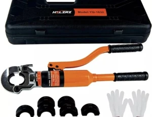 PEX Tube Fittings Hydraulic Pipe Crimping Tool + 1/2,3/4, 1in Pro Press Plumbing - Picture 1 of 4