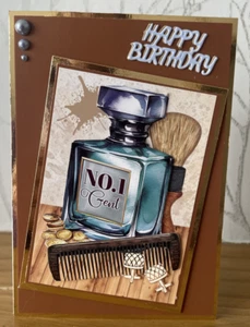Handmade A6 No.1 Gent Gentleman's Accessories Themed Birthday Card - Picture 1 of 4