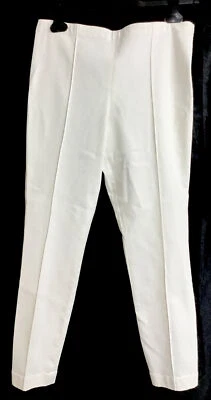 Pantalones elásticos de algodón blanco The Row cremallera lateral pierna cónica talla M Foto 1 de 4