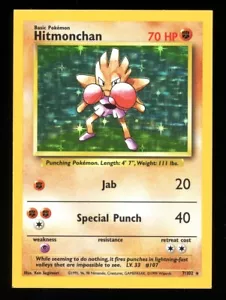 Hitmonchan 7/102 Holo Square Cut Misprint Error Pokemon Base Set | #C | LP - Picture 1 of 12