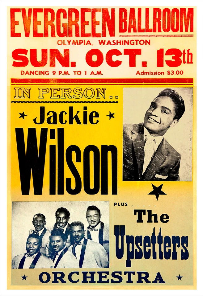 Jackie Wilson 1963 concert poster print - Image 1 of 2